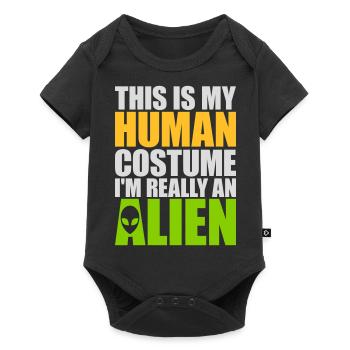 Citation extraterrestre de costume humain - Body à manches courtes Premium Bébé - noir - Devant