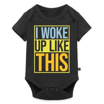 woke up like this - Baby Premium short-sleeve bodysuit - black - Front