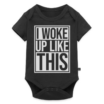woke up like this - Baby Premium short-sleeve bodysuit - black - Front
