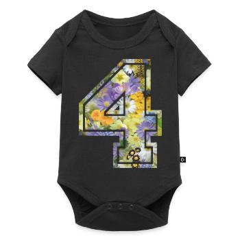 Numero 4 fleur, Équipe Foot, basket université - Body à manches courtes Premium Bébé - noir - Devant