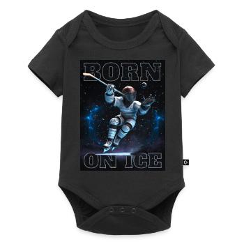 Eishockeyspieler mit Superkräften - Baby Premium Kurzarmbody - Schwarz - Vorne