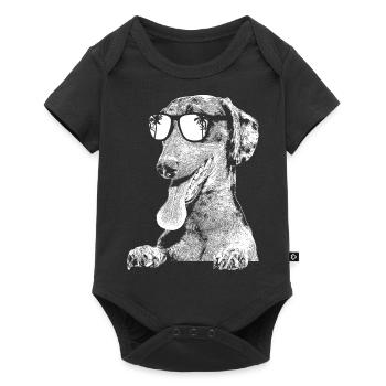 Dachshund Hundeliebe Sonnenbrille Urlaub Dachshund - Baby Premium Kurzarmbody - Schwarz - Vorne