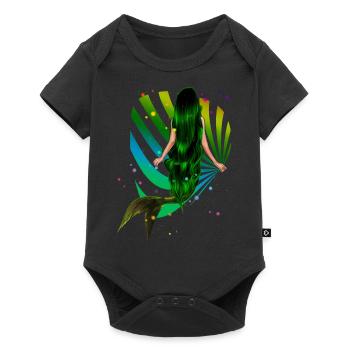Mermaid Rainbow green Shell Sea - Baby Premium short-sleeve bodysuit - black - Front