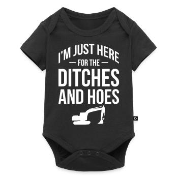 Je suis juste là pour les fossés et les houes - - Body à manches courtes Premium Bébé - noir - Devant