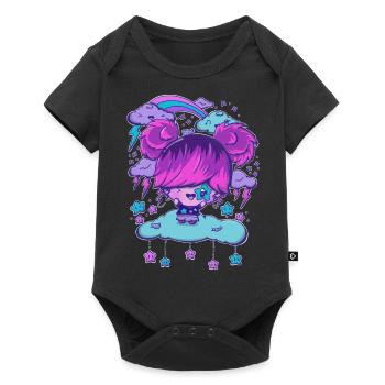Rock star bubble head girl - Baby Premium short-sleeve bodysuit - black - Front