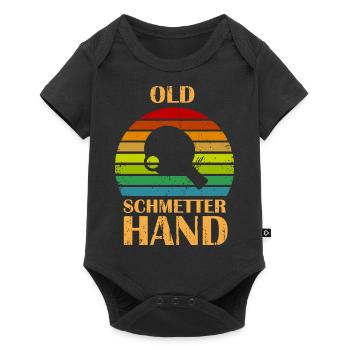 Old Schmetter Hand / Tischtennis / lustiges motiv - Baby Premium Kurzarmbody - Schwarz - Vorne