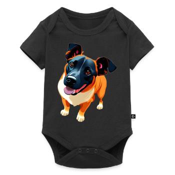Schäfer Chiot Mixte Chien Super Mignon - Body à manches courtes Premium Bébé - noir - Devant