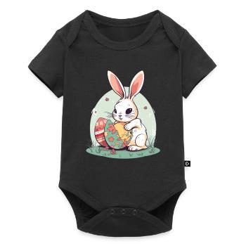 Osterhase - Baby Premium Kurzarmbody - Schwarz - Vorne