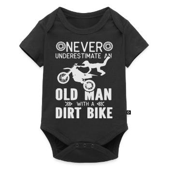 Never Underestimate an old Man with a Dirt Bike - Baby Premium short-sleeve bodysuit - black - Front