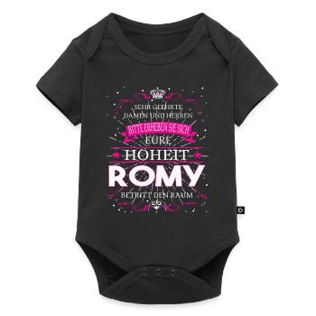 Eure Hoheit Romy betritt den Raum - Baby Premium Kurzarmbody - Schwarz - Vorne