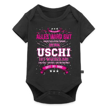 Uschi Design, alles wird gut - Baby Premium Kurzarmbody - Schwarz - Vorne