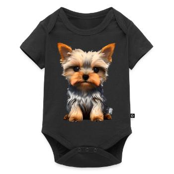 Dog Owner Yorkshire Terrier Puppy Dog - Baby Premium short-sleeve bodysuit - black - Front