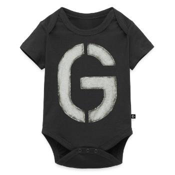 G - Letter (stencil) - Baby Premium short-sleeve bodysuit - black - Front