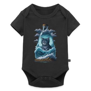 Cat - Baby Premium short-sleeve bodysuit - black - Front
