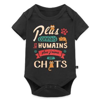 J aime mes chats - Body à manches courtes Premium Bébé - noir - Devant
