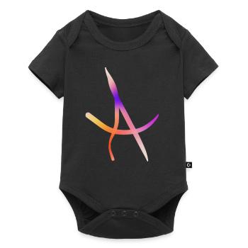 Rainbow A on T-shirt - Baby Premium short-sleeve bodysuit - black - Front