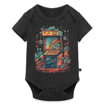 Retro Game Station - Baby Premium short-sleeve bodysuit - black - Front