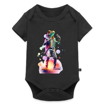 Singing Frog Schlager, by NeonCat - Baby Premium short-sleeve bodysuit - black - Front