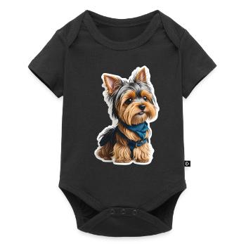Délicieux paquet de joie: un doux Yorkshir - Body à manches courtes Premium Bébé - noir - Devant
