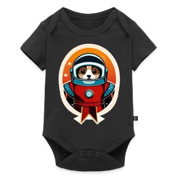 Chat astronaute mignon - Body à manches courtes Premium Bébé - noir - Devant