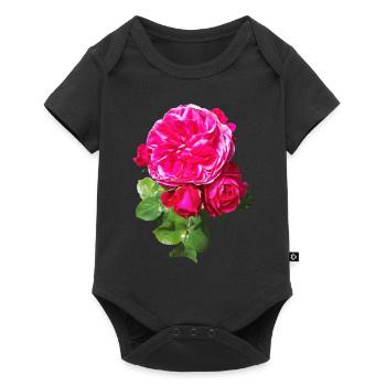 Pink spring rose - Baby Premium short-sleeve bodysuit - black - Front