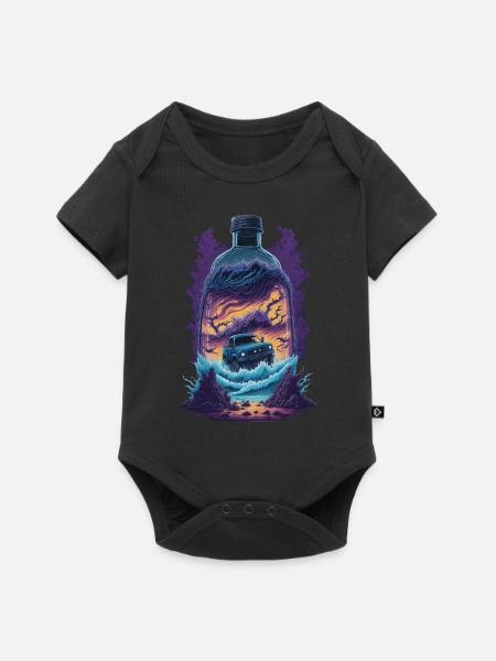 Geländewagen Truck Auto - Baby Premium Kurzarmbody - Schwarz