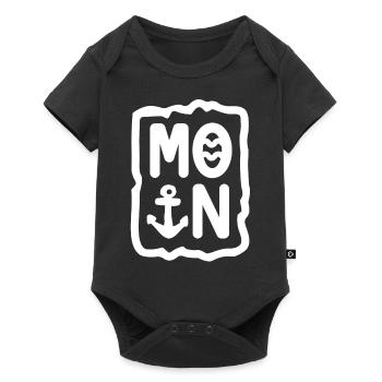 Moin (weiss) - Baby Premium Kurzarmbody - Schwarz - Vorne