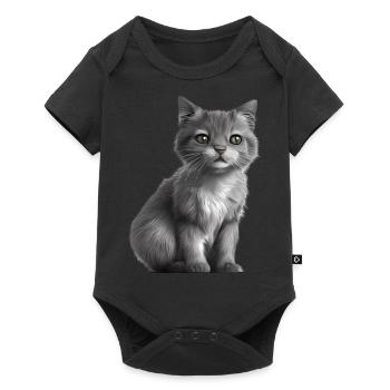 British Shorthair Cat Cat Kitten Cats - Baby Premium short-sleeve bodysuit - black - Front