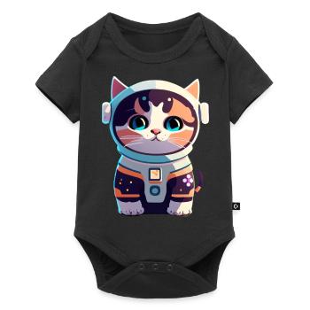 Chatstronaute mignon #5 - Body à manches courtes Premium Bébé - noir - Devant