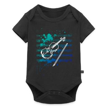 Violinenliebe - Baby Premium Kurzarmbody - Schwarz - Vorne