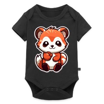 Petit panda - Body à manches courtes Premium Bébé - noir - Devant