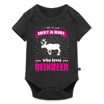 Juste une fille qui aime la tenue de renne - Body à manches courtes Premium Bébé - noir - Devant