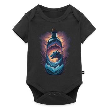 Drachen Flasche - Baby Premium Kurzarmbody - Schwarz - Vorne