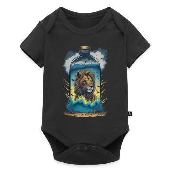 Lion In Bottle - Baby Premium short-sleeve bodysuit - black - Front