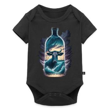 Kuh Flasche - Baby Premium Kurzarmbody - Schwarz - Vorne
