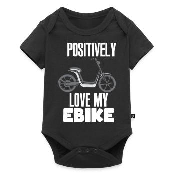 Positiv lieben mein eBike - Baby Premium Kurzarmbody - Schwarz - Vorne