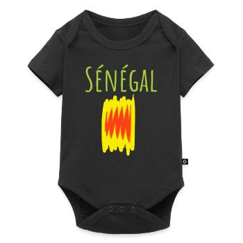 T-shirt créatif du Sénégal aux couleurs nationales - Body à manches courtes Premium Bébé - noir - Devant