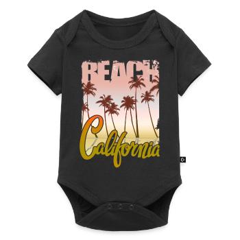 Vintage Flowers beach California retro garden USA - Baby Premium short-sleeve bodysuit - black - Front