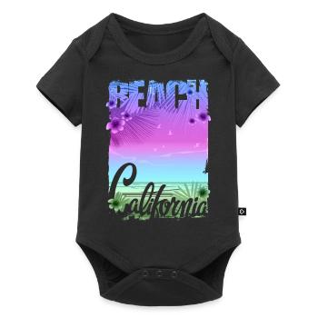 Vintage Flowers beach California retro garden USA - Baby Premium short-sleeve bodysuit - black - Front