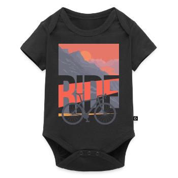 Cadeau unique pour passionné vélo gravel - Body à manches courtes Premium Bébé - noir - Devant