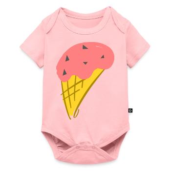 Crème glacée à la fraise - Body à manches courtes Premium Bébé - rose - Devant