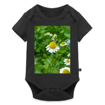 chamomile also kamilla (in german Echte Kamille) - Baby Premium short-sleeve bodysuit - black - Front