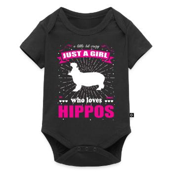 Juste une fille qui aime la tenue des hippopotames - Body à manches courtes Premium Bébé - noir - Devant