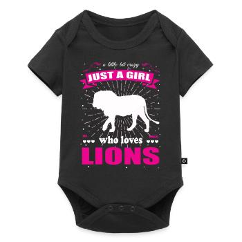 Juste une fille qui aime la tenue de lion - Body à manches courtes Premium Bébé - noir - Devant