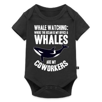 Wale beobachten | Wal Meerestier Meer Geschenke - Baby Premium Kurzarmbody - Schwarz - Vorne