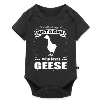Just a girl who loves Geese, das Gänse Fan Design - Baby Premium short-sleeve bodysuit - black - Front