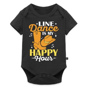 La danse en ligne est mon happy hour Musique country occidentale - Body à manches courtes Premium Bébé - noir - Devant