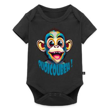 Singe humour quoicoubeh - Body à manches courtes Premium Bébé - noir - Devant
