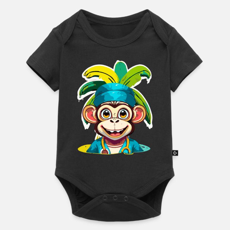 Singe docteur - Body à manches courtes Premium Bébé - noir