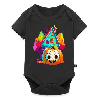 Halloween Pumpkin - Baby Premium short-sleeve bodysuit - black - Front